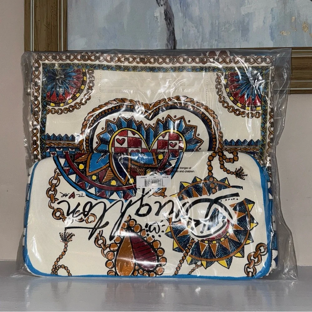Brighton NWT Limited Edition Believe In Love Heart Canvas Tote Bag Retail $150